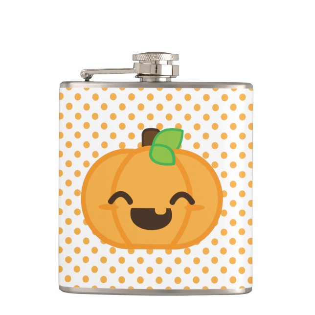 Kawaii Jack O Lantern Pumpkin Flask (Front)
