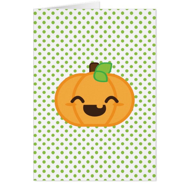 Kawaii Jack O Lantern Pumpkin Note Card (Front)