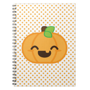 Kawaii Jack O Lantern Pumpkin Notebook