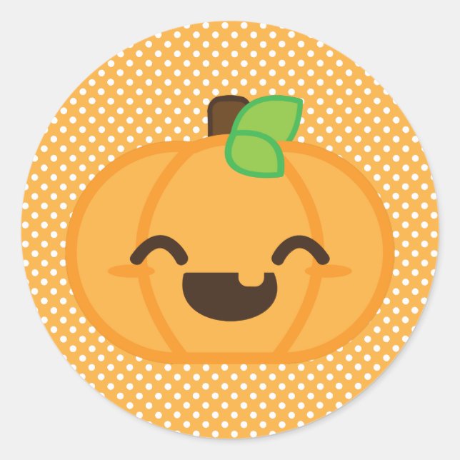 Kawaii Jack O Lantern Pumpkin Stickers (Front)
