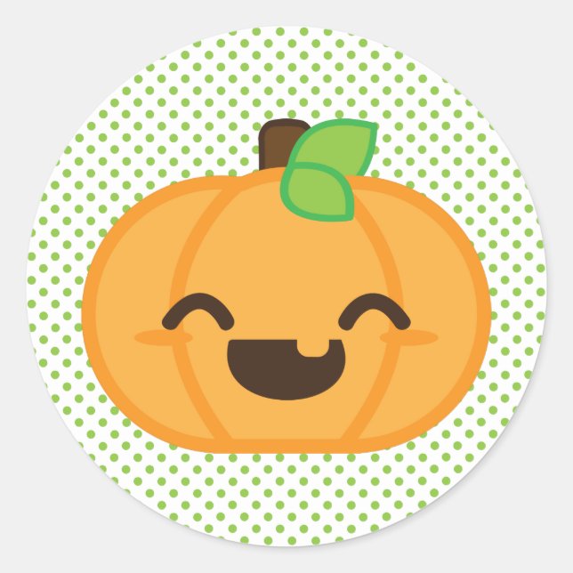 Kawaii Jack O Lantern Pumpkin Stickers (Front)