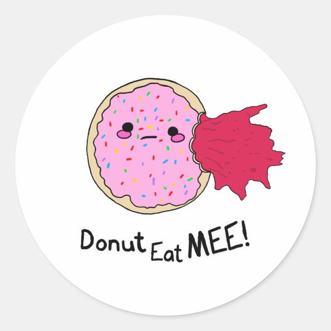 Kawaii Jam Donut Eat Me Classic Round Sticker (Front)