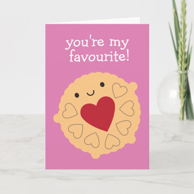 Kawaii Jammie Dodger Biscuit Card (Front)