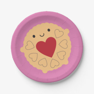 Kawaii Jammie Dodger Biscuit Paper Plate