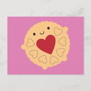 Kawaii Jammie Dodger Biscuit Postcard
