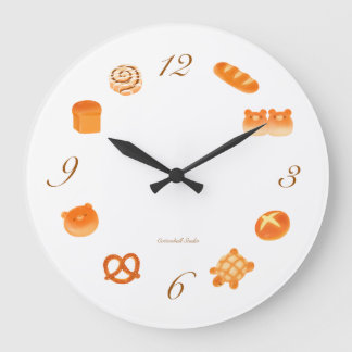 Kawaii Japanese Aesthetic Cosy Bakery Breads Large Clock