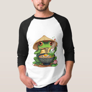 Kawaii Japanese Aesthetic Frog Noodles T-Shirt