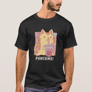 Kawaii Japanese Anime Cat Bubble Tea For Kitty Lov T-Shirt