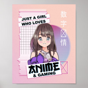 Kawaii Japanese Anime & Gaming -Vaporwave Anime Poster