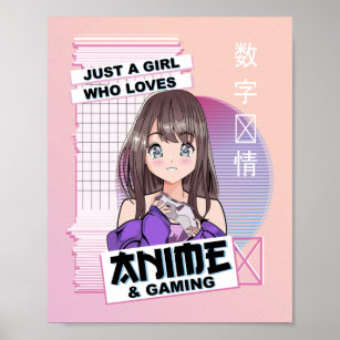 Kawaii Japanese Anime & Gaming -Vaporwave Anime Poster