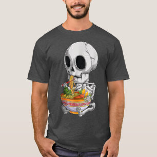 kawaii japanese anime Skeleton Halloween ramen Foo T-Shirt