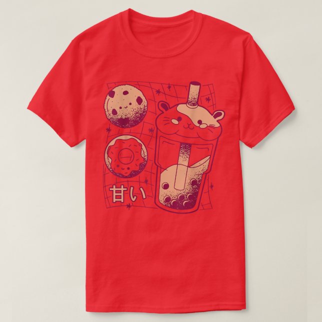 Kawaii Japanese Boba Tea Guinea Pig Donut Cookie G T-Shirt (Design Front)