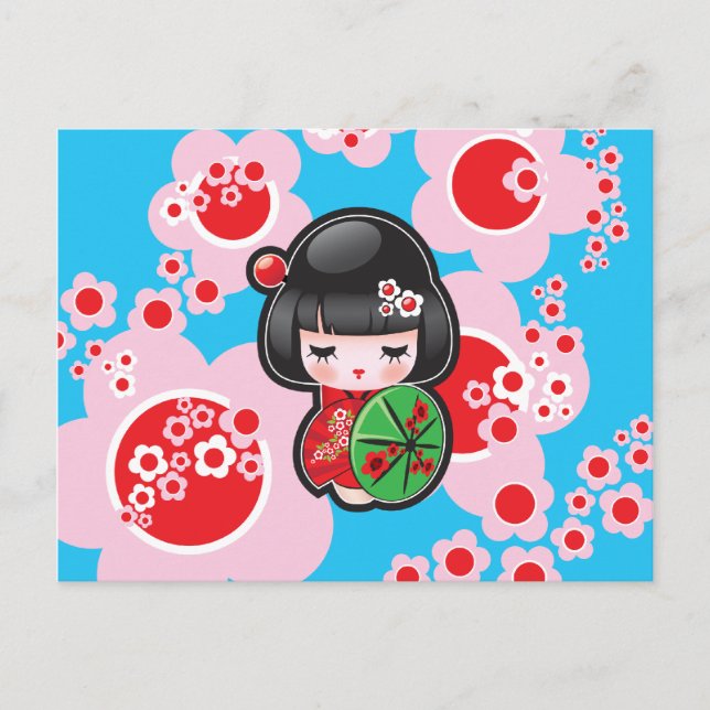 Kawaii Japanese Doll Postcard (Front)