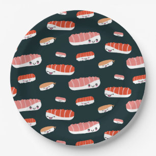 Kawaii Japanese Food Otoro Sushi Cute Summer Paper Plate
