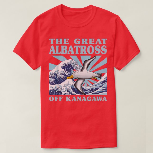 Kawaii Japanese Great Wave Great Albatross Cute Ja T-Shirt (Design Front)