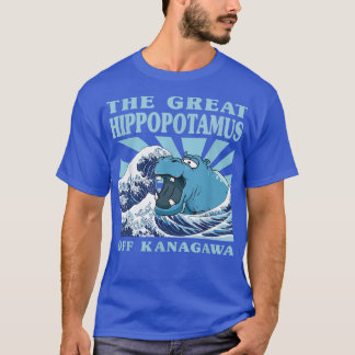 Kawaii Japanese Great Wave Great Hippo Cute Japan  T-Shirt