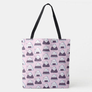 Kawaii Japanese Onigiri Rice Balls Carbs Pattern Tote Bag