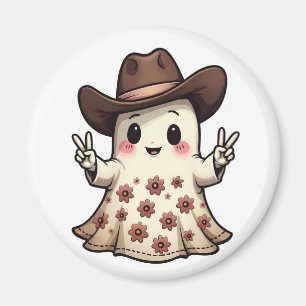 Kawaii Japanese Pastel Cowboy Ghost Halloween Magnet