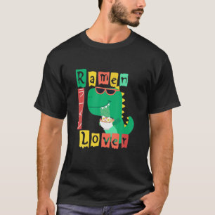 Kawaii Japanese Ramen Noodles Tee Anime Dinosaur L