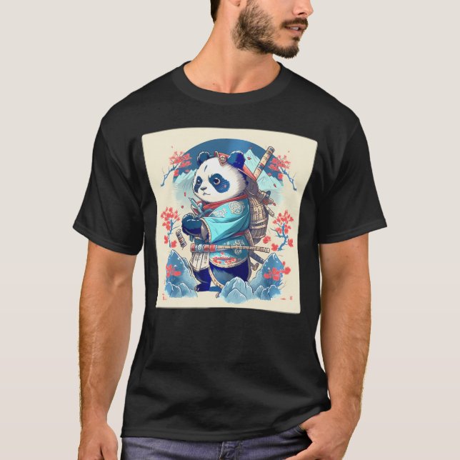 Kawaii Japanese Samurai Anime Panda          T-Shirt (Front)