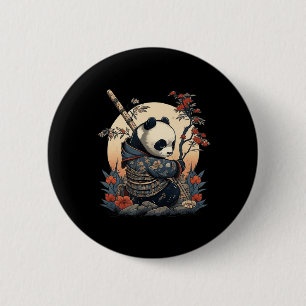 Kawaii Japanese Style Samurai Anime Panda 6 Cm Round Badge