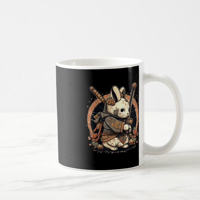 Kawaii Japanese Style Samurai Bunny Anime  Coffee Mug (Right)
