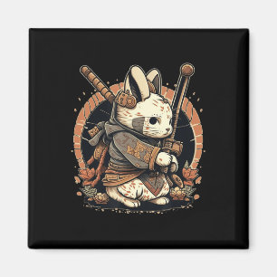 Kawaii Japanese Style Samurai Bunny Anime Magnet