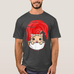 Kawaii Japanese Sun With Temple And Cat In Ramen B T-Shirt