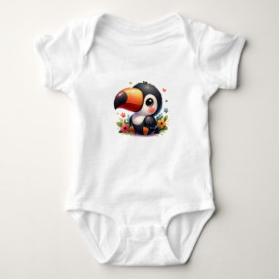 Kawaii Jungle Baby Toucan Art Bodysuit