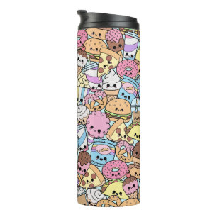Kawaii Junk Food Munchies Pattern Thermal Tumbler