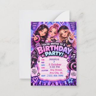 Kawaii K-Pop Birthday Invitation | Any Age