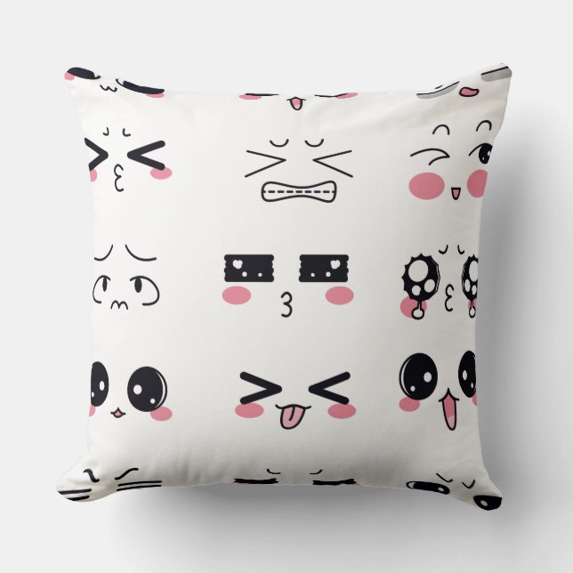 kawaii kaomoji cushion (Front)