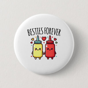 Kawaii Ketchup And Mustard Funny Bff Matching Best 6 Cm Round Badge