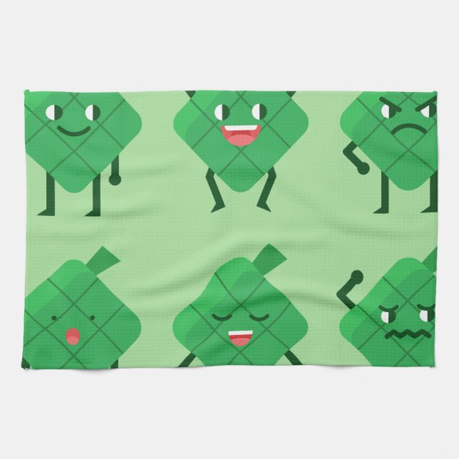 kawaii Ketupat Tea Towel (Horizontal)