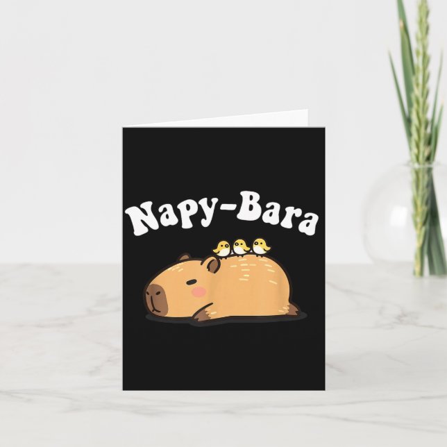 Kawaii Kids Sleep Napy Bara Boys Girls Capybara Pa Card (Front)