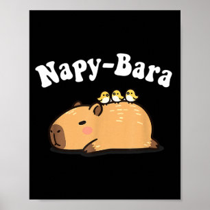 Kawaii Kids Sleep Napy Bara Boys Girls Capybara Pa Poster