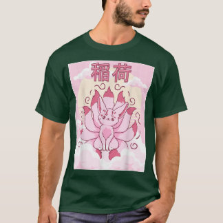 Kawaii Kitsune Inari Fo Japanese Esthetic Nine Ta T-Shirt
