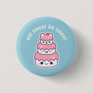 Kawaii Kitty Cat Cake 3 Cm Round Badge
