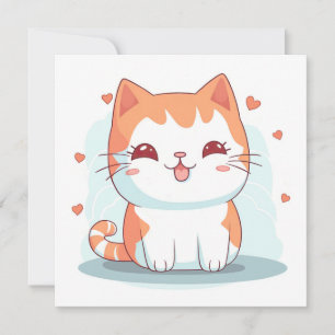 Kawaii Kitty Cat Chibi  Invitation
