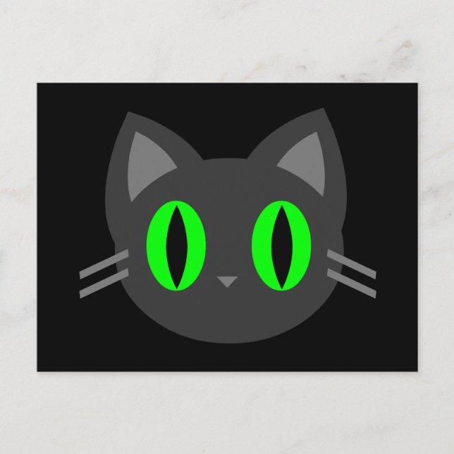 Kawaii Kitty Halloween Postcard (Front)