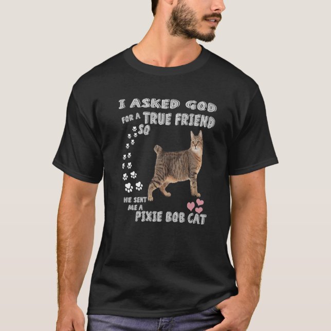 Kawaii Kitty Saying Mum Bobcat Dad Print, Cute Pix T-Shirt (Front)