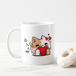 kawaii kitty with love adorable anime coffee mug