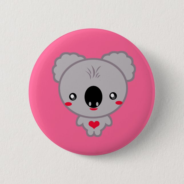 Kawaii Koala Bear 6 Cm Round Badge (Front)