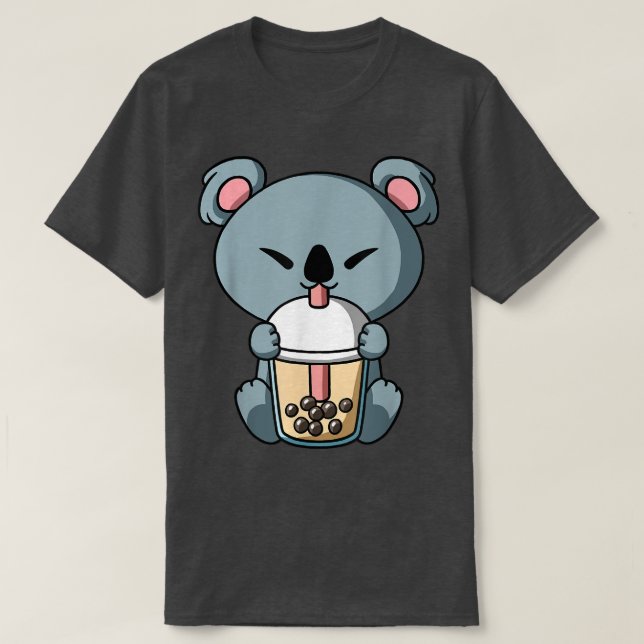 Kawaii Koala Bear Boba Milk Tea Bubble Tea Anime  T-Shirt (Design Front)