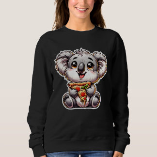 Kawaii Koala Eating Pizza Funny Pizza Lover Koala  Sweatshirt