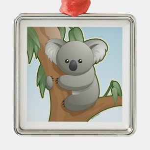 Kawaii Koala Metal Ornament