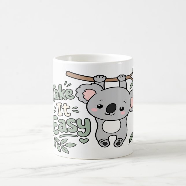 Kawaii Koala Take It Easy Self Care Gift Coffee Mug (Center)