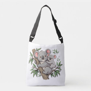 Kawaii koalas mother and baby crossbody bag