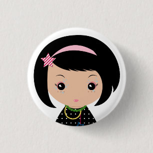 Kawaii Kokeshi Close Up Pin
