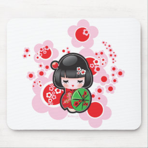 Kawaii Kokeshi Doll Mouse Pad